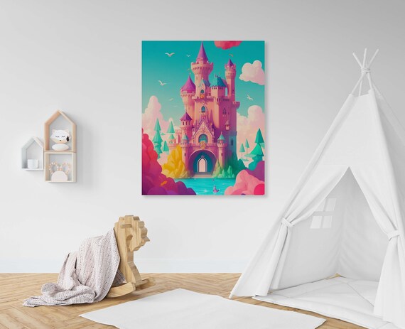 Little Princess Castle Poster Of 1 Image Girl Room Art Decoration Magic Castle Illustration Artwork Princess Castle Fantasy Poster